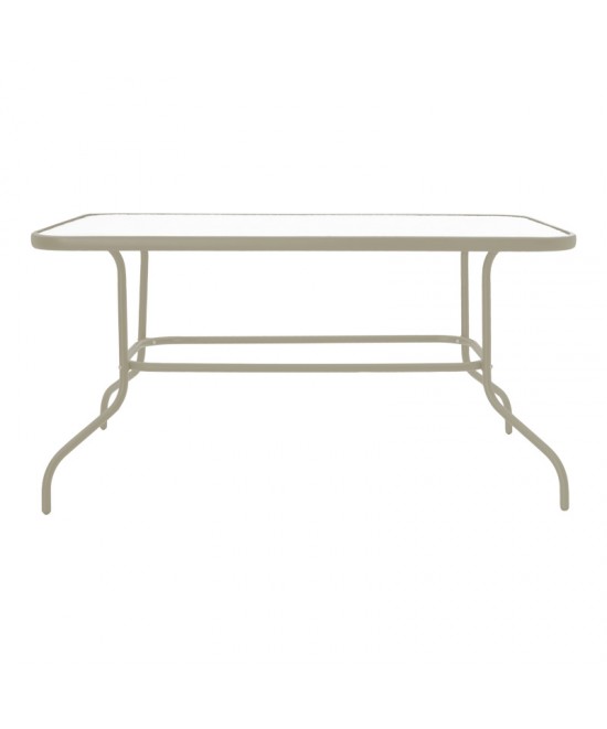 Τραπεζαρία Valor-Lindaria pakoworld σετ 5τεμ μέταλλο σε σαμπανιζέ και pe rattan σε φυσική απόχρωση 110x60x70εκ