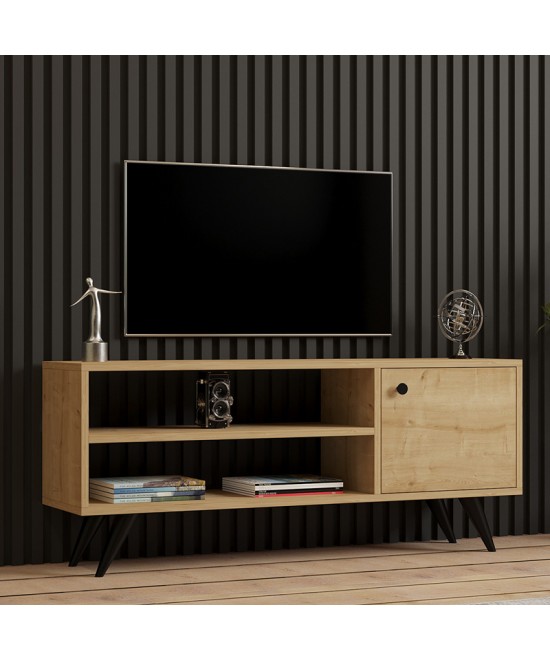 Έπιπλο τηλεόρασης Wison pakoworld σε oak απόχρωση 120x29x50εκ Έπιπλο τηλεόρασης Wison pakoworld σε oak απόχρωση 120x29x50εκ