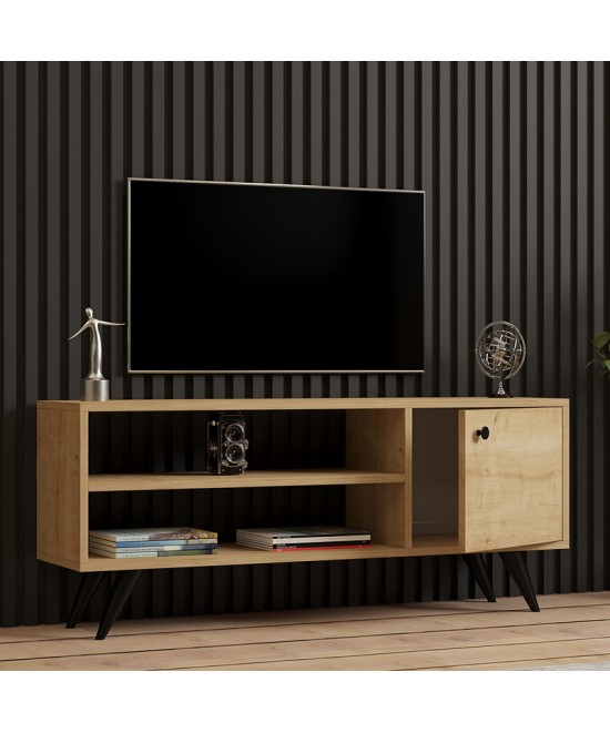 Έπιπλο τηλεόρασης Wison pakoworld σε oak απόχρωση 120x29x50εκ Έπιπλο τηλεόρασης Wison pakoworld σε oak απόχρωση 120x29x50εκ