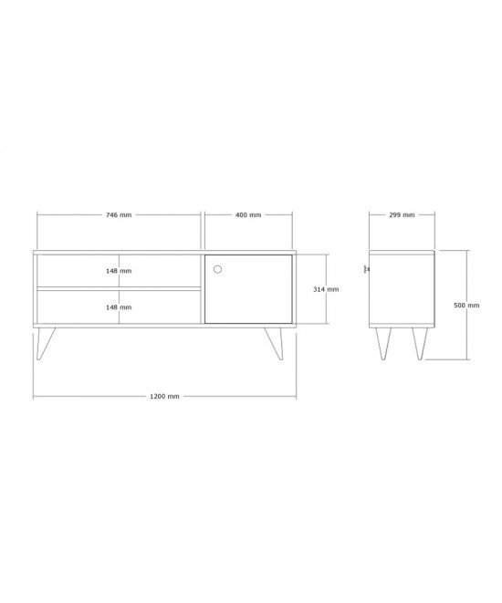 Έπιπλο τηλεόρασης Wison pakoworld σε oak απόχρωση 120x29x50εκ Έπιπλο τηλεόρασης Wison pakoworld σε oak απόχρωση 120x29x50εκ
