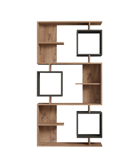 Βιβλιοθήκη Cubix pakoworld σε sonoma-ανθρακί απόχρωση 90x24,6x171,90εκ Βιβλιοθήκη Cubix pakoworld σε sonoma-ανθρακί απόχρωση 90x24,6x171,90εκ