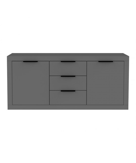Μπουφές Doha pakoworld σε ανθρακί απόχρωση 180x45x80.5εκ