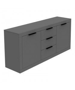 Μπουφές Doha pakoworld σε ανθρακί απόχρωση 180x45x80.5εκ