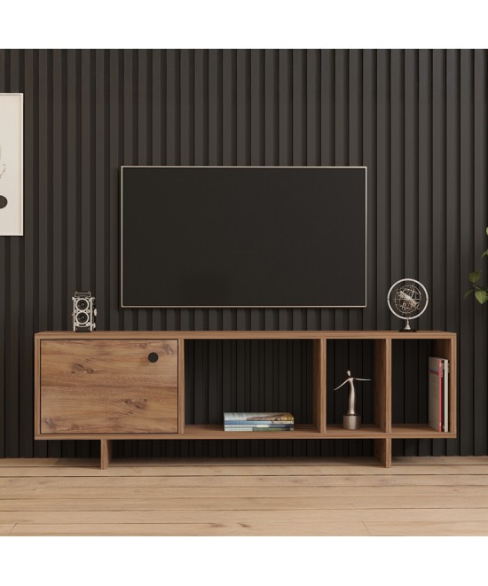 Έπιπλο τηλεόρασης Mueble pakoworld σε sonoma απόχρωση 140x29x45εκ