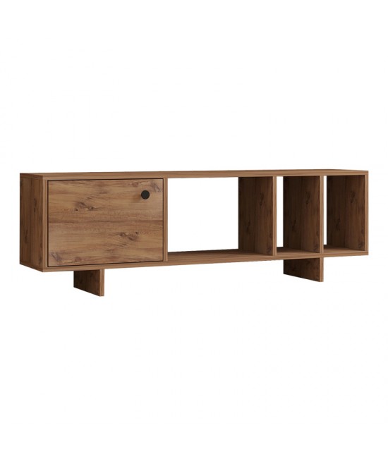 Έπιπλο τηλεόρασης Mueble pakoworld σε sonoma απόχρωση 140x29x45εκ