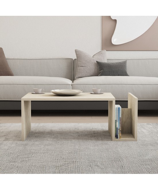 Τραπέζι σαλονιού Poko pakoworld σε όψη τραβερτίνας 86.8x50x32,4εκ