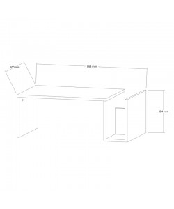Τραπέζι σαλονιού Poko pakoworld σε όψη τραβερτίνας 86.8x50x32,4εκ