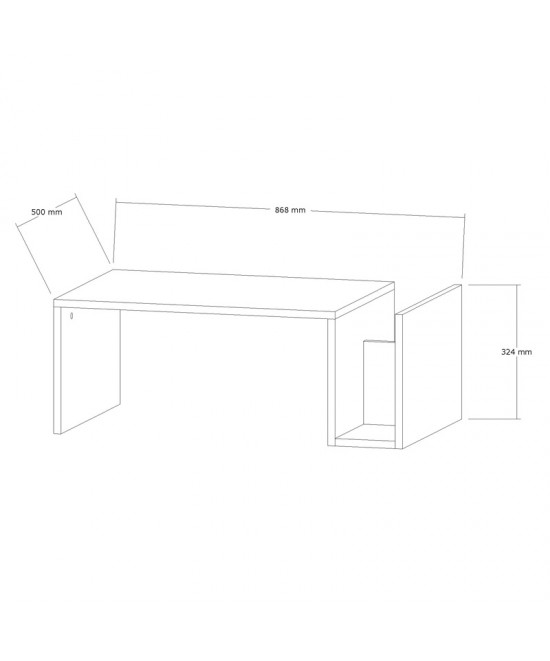 Τραπέζι σαλονιού Poko pakoworld σε όψη τραβερτίνας 86.8x50x32,4εκ
