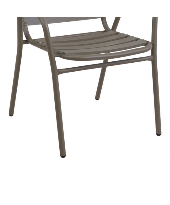 Τραπεζαρία Valor-Sussie pakoworld σετ 5τεμ μέταλλο σε σαμπανιζέ φυσική απόχρωση 110x60x70εκ