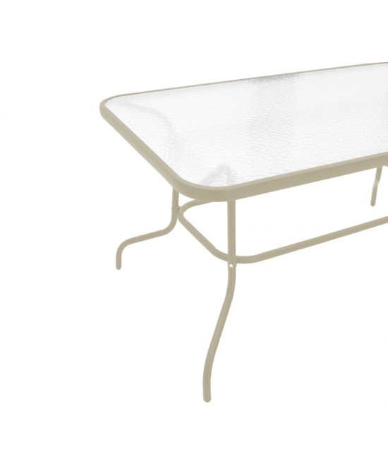 Τραπεζαρία Valor-Sussie pakoworld σετ 5τεμ μέταλλο σε σαμπανιζέ φυσική απόχρωση 110x60x70εκ