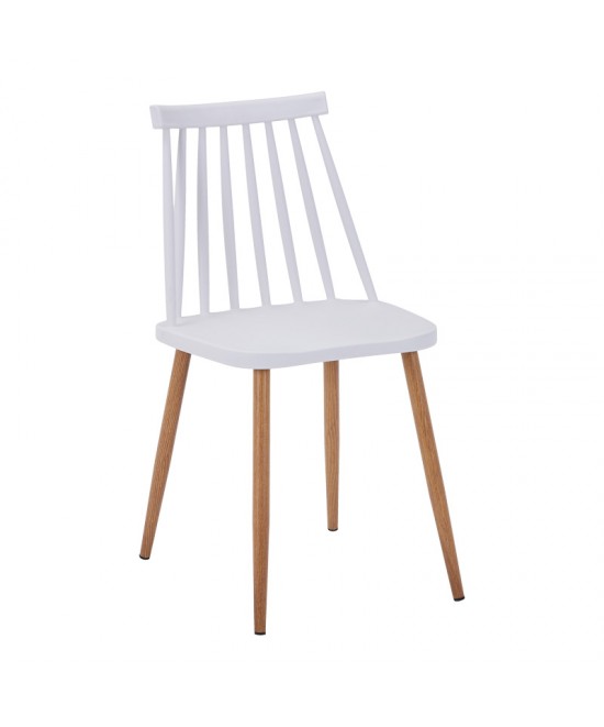 Τραπεζαρία Elijah-Aurora I pakoworld σετ 3τεμ pp σε λευκή απόχρωση με φυσικό πόδι Φ60x74εκ Τραπεζαρία Elijah-Aurora I pakoworld σετ 3τεμ pp σε λευκή απόχρωση με φυσικό πόδι Φ60x74εκ