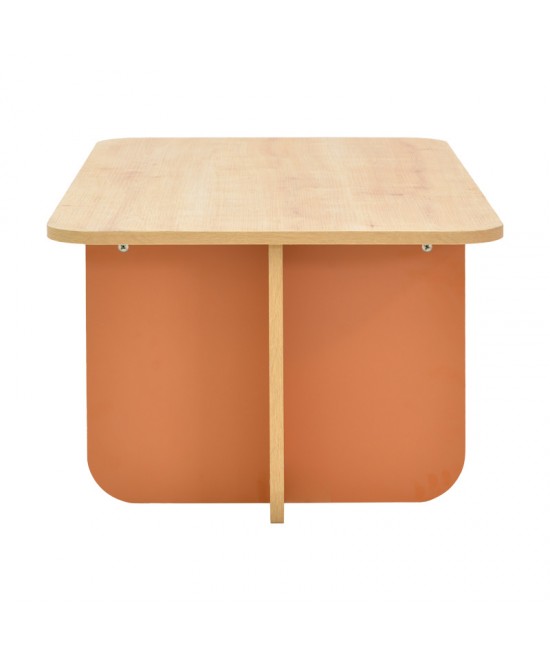 Τραπέζι Bοca pakoworld σε oak-κεραμιδί απόχρωση 100x60x42εκ