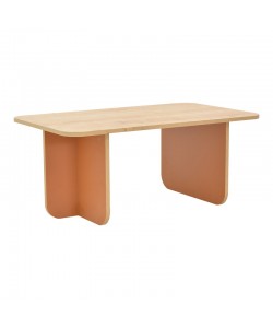 Τραπέζι Bοca pakoworld σε oak-κεραμιδί απόχρωση 100x60x42εκ