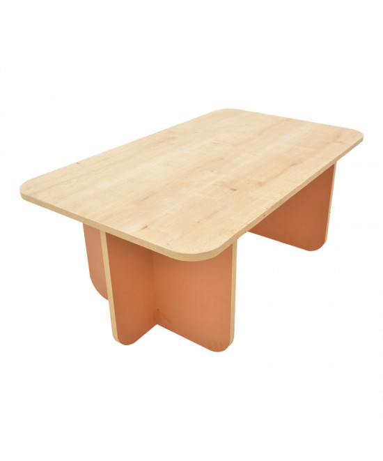 Τραπέζι Bοca pakoworld σε oak-κεραμιδί απόχρωση 100x60x42εκ