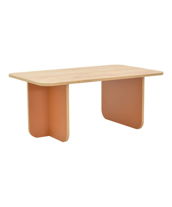 Τραπέζι Bοca pakoworld σε oak-κεραμιδί απόχρωση 100x60x42εκ