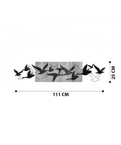 Διακοσμητικό τοίχου Excore pakoworld ξύλο πεύκου σε φυσική απόχρωση με μαύρο μέταλλο 111x3x25εκ