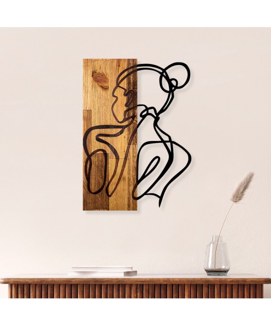 Διακοσμητικό τοίχου Womanel pakoworld ξύλο πεύκου σε φυσική απόχρωση με μαύρο μέταλλο 35x3x50εκ Διακοσμητικό τοίχου Womanel pakoworld ξύλο πεύκου σε φυσική απόχρωση με μαύρο μέταλλο 35x3x50εκ