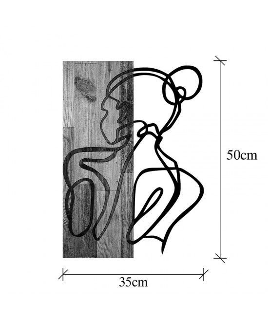 Διακοσμητικό τοίχου Womanel pakoworld ξύλο πεύκου σε φυσική απόχρωση με μαύρο μέταλλο 35x3x50εκ Διακοσμητικό τοίχου Womanel pakoworld ξύλο πεύκου σε φυσική απόχρωση με μαύρο μέταλλο 35x3x50εκ