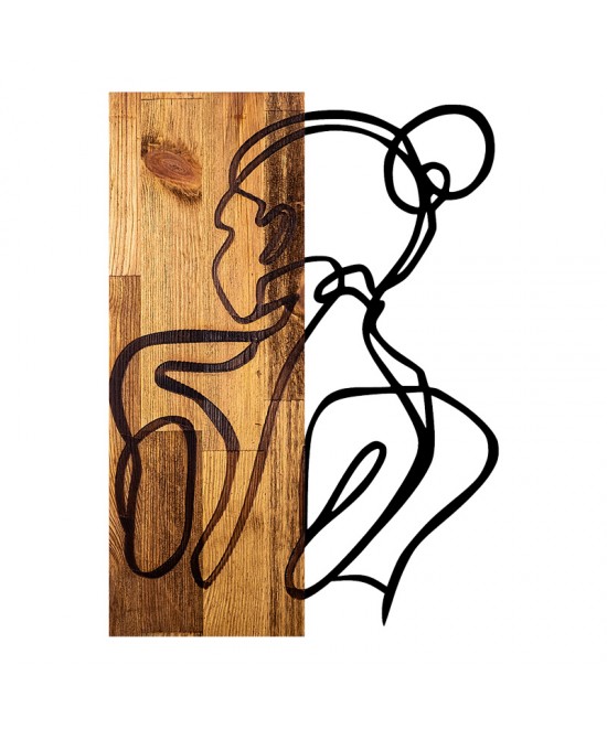 Διακοσμητικό τοίχου Womanel pakoworld ξύλο πεύκου σε φυσική απόχρωση με μαύρο μέταλλο 35x3x50εκ Διακοσμητικό τοίχου Womanel pakoworld ξύλο πεύκου σε φυσική απόχρωση με μαύρο μέταλλο 35x3x50εκ