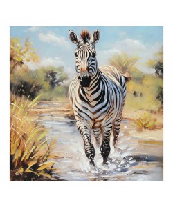 Πίνακας σε καμβά Zebrero Inart 100x3x100εκ