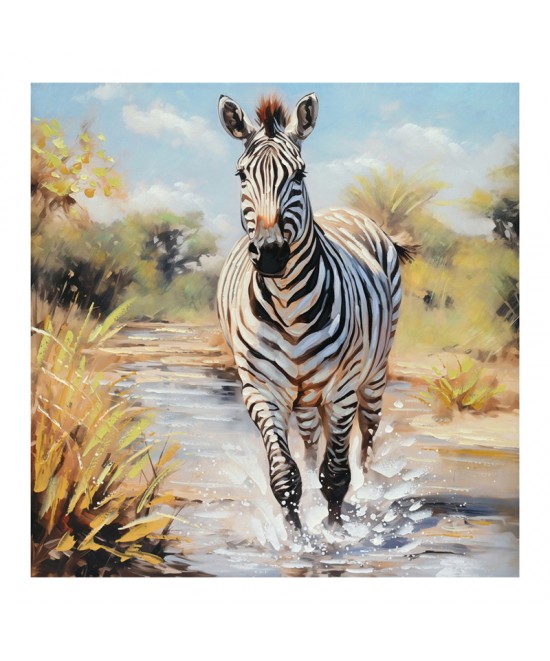 Πίνακας σε καμβά Zebrero Inart 100x3x100εκ