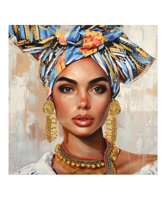 Πίνακας σε καμβά Turban Ι Inart 80x3x80εκ