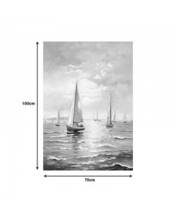 Πίνακας σε καμβά Sailsy I Inart 70x3x100εκ