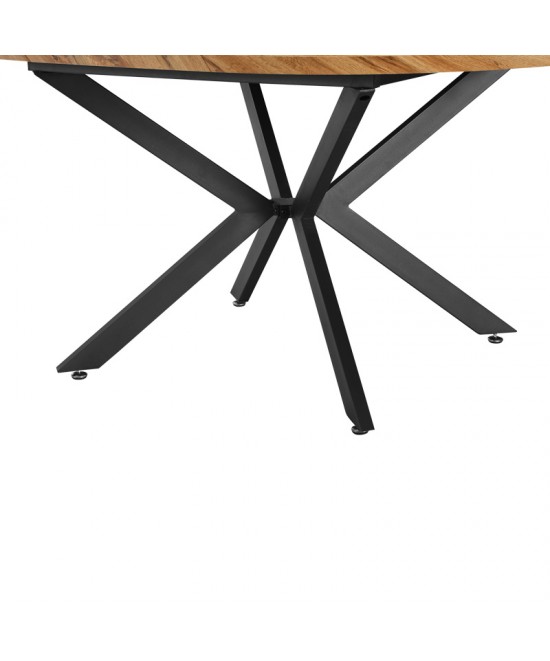 Τραπέζι επεκτεινόμενο Edina pakoworld mdf σε sonoma απόχρωση με μαύρα μεταλλικά πόδια 130-170x130x75εκ