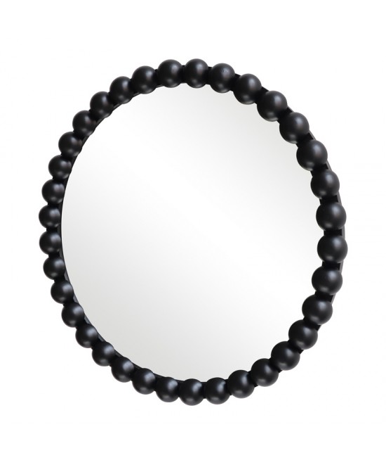 Καθρέπτης Specio pakoworld ξύλο σε μαύρη απόχρωση Φ60x4.5εκ