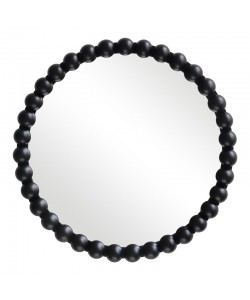 Καθρέπτης Specio pakoworld ξύλο σε μαύρη απόχρωση Φ60x4.5εκ