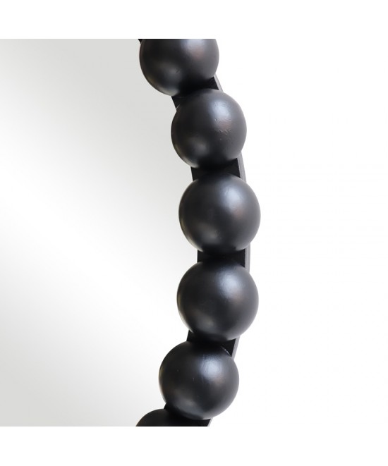 Καθρέπτης Specio pakoworld ξύλο σε μαύρη απόχρωση Φ60x4.5εκ