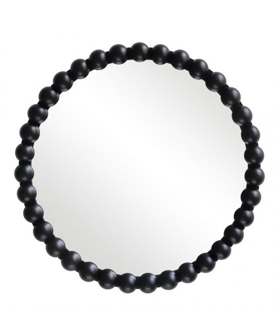 Καθρέπτης Specio pakoworld ξύλο σε μαύρη απόχρωση Φ60x4.5εκ