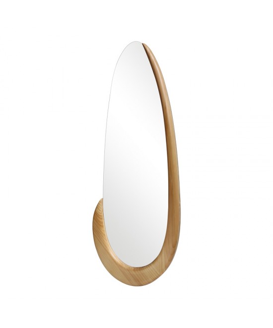 Καθρέπτης οβάλ Marly pakoworld mdf σε φυσική απόχρωση 50.5x4x127εκ