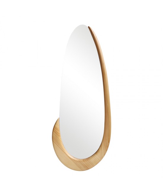 Καθρέπτης οβάλ Marly pakoworld mdf σε φυσική απόχρωση 50.5x4x127εκ