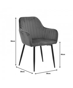 Πολυθρόνα Noor pakoworld κίτρινο βελούδο με πόδι μετάλλου σε μαύρη απόχρωση 58x58x86εκ