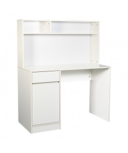 Γραφείο εργασίας Secreta pakoworld με ράφι σε λευκή απόχρωση 110x50x135εκ