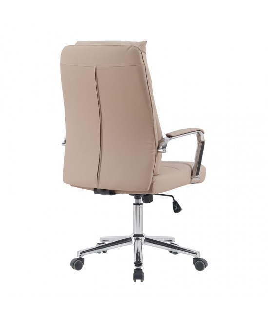 Καρέκλα γραφείου διευθυντή Siquel pakoworld pu σε cappuccino απόχρωση