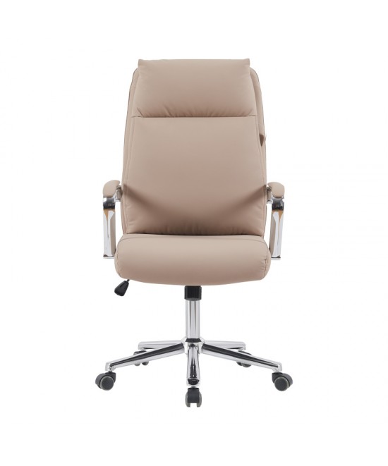 Καρέκλα γραφείου διευθυντή Siquel pakoworld pu σε cappuccino απόχρωση