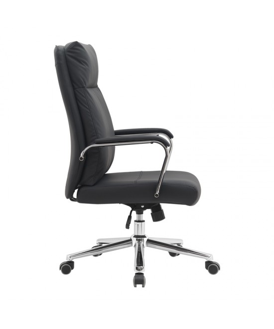 Καρέκλα γραφείου διευθυντή Siquel pakoworld pu σε μαύρη απόχρωση