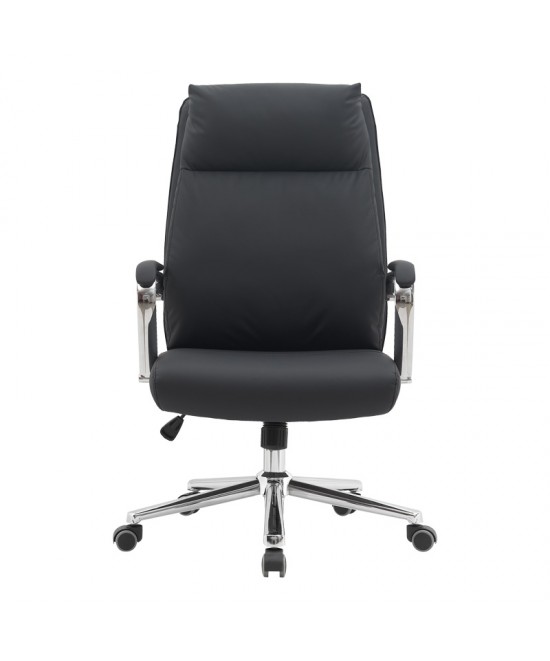Καρέκλα γραφείου διευθυντή Siquel pakoworld pu σε μαύρη απόχρωση