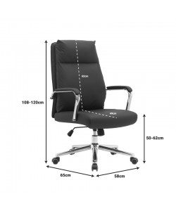 Καρέκλα γραφείου διευθυντή Siquel pakoworld pu σε μαύρη απόχρωση