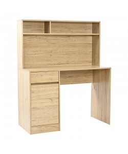 Γραφείο εργασίας Secreta pakoworld με ράφι σε oak απόχρωση 110x50x135εκ