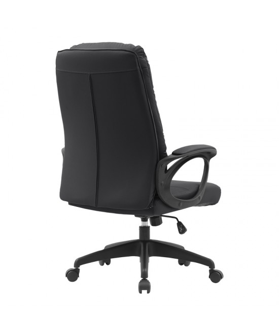 Καρέκλα γραφείου διευθυντή Enfiria pakoworld pu σε μαύρη απόχρωση