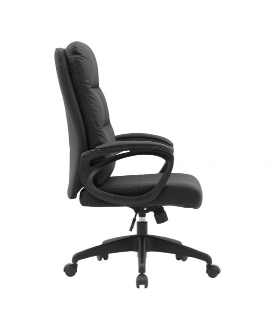 Καρέκλα γραφείου διευθυντή Enfiria pakoworld pu σε μαύρη απόχρωση