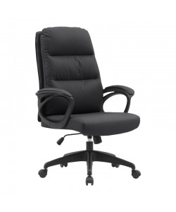 Καρέκλα γραφείου διευθυντή Enfiria pakoworld pu σε μαύρη απόχρωση