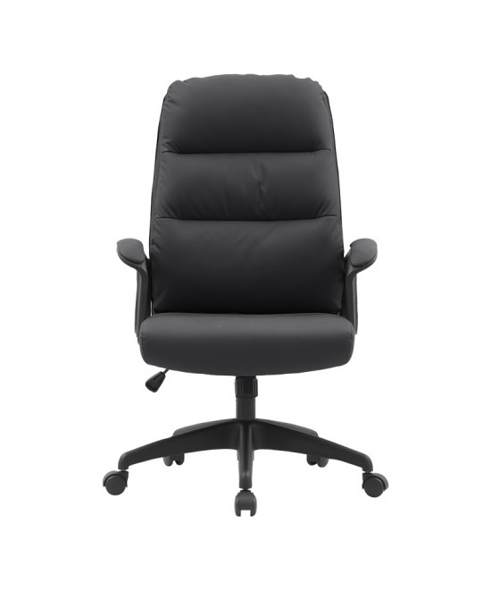 Καρέκλα γραφείου διευθυντή Enfiria pakoworld pu σε μαύρη απόχρωση