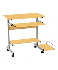 Γραφείο υπολογιστή Veronce pakoworld σε φυσική απόχρωση με μεταλλικό σκελετό 89x47x71εκ