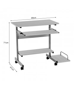 Γραφείο υπολογιστή Veronce pakoworld σε φυσική απόχρωση με μεταλλικό σκελετό 89x47x71εκ