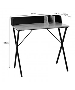 Γραφείο εργασίας Zervan pakoworld σε oak απόχρωση με πόδι μαύρο μέταλλο 80x50x84εκ