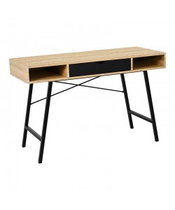 Γραφείο εργασίας Yamin pakoworld σε oak απόχρωση με πόδι μαύρο μέταλλο 120x48x76εκ